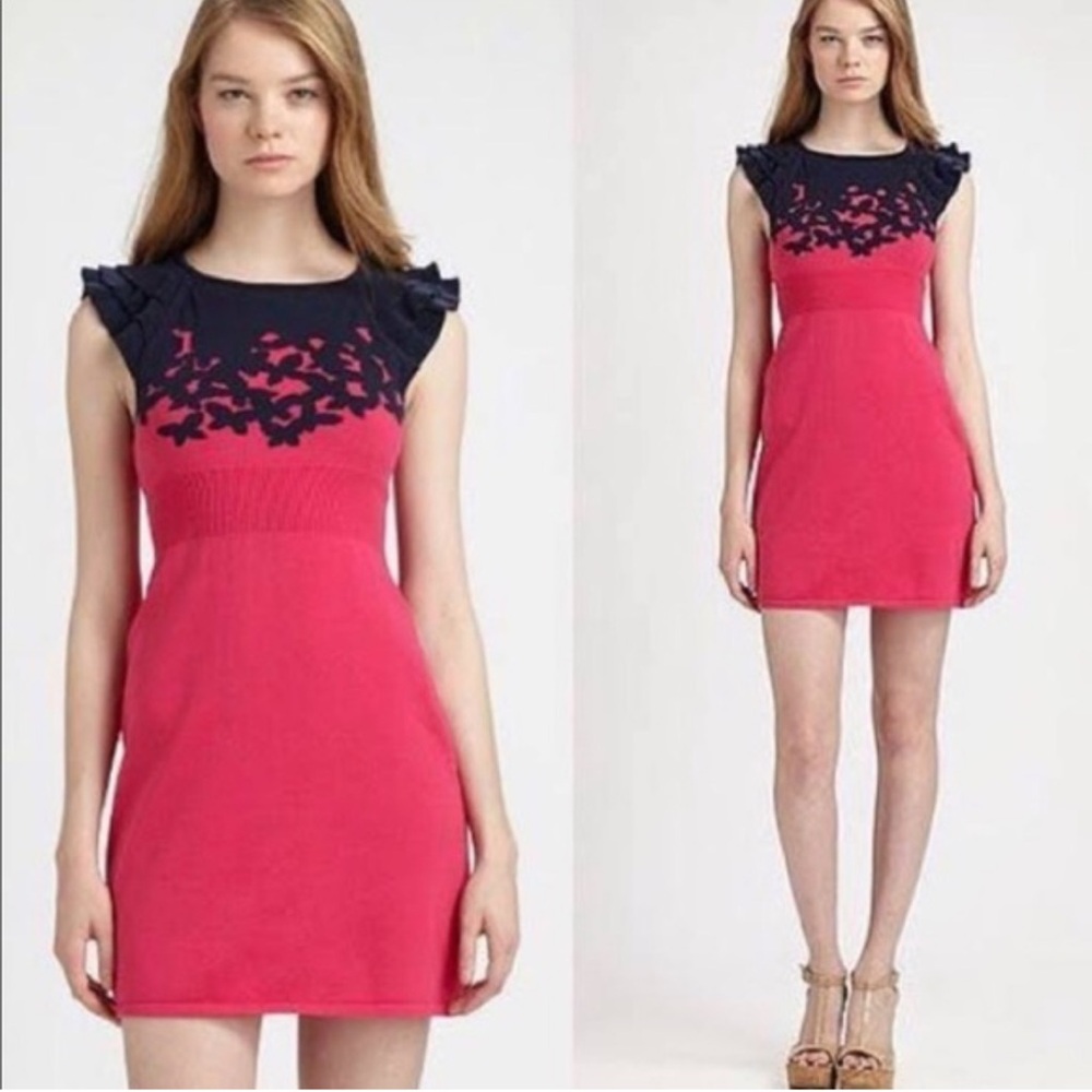 Lilly Pulitzer Kariana Pink and Navy Sheath Mini Dress